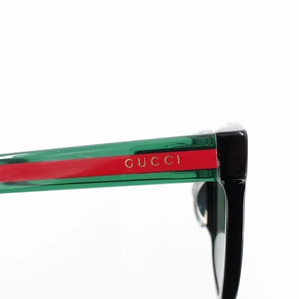 Gucci GG0057 Square Sunglasses Black Green OS